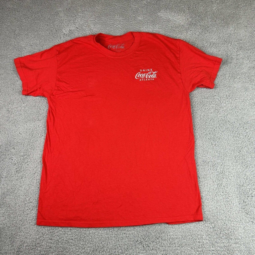 Coca Cola Shirt Mens Large Red Beverage Soda‎ Coke Basic Casual Short Sleeve